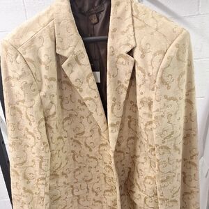 Elegant Cream and Gold Mens Blazer